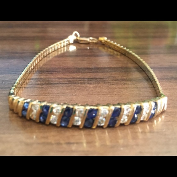2 ctweight Genuine diamond/sapphire bracelet
